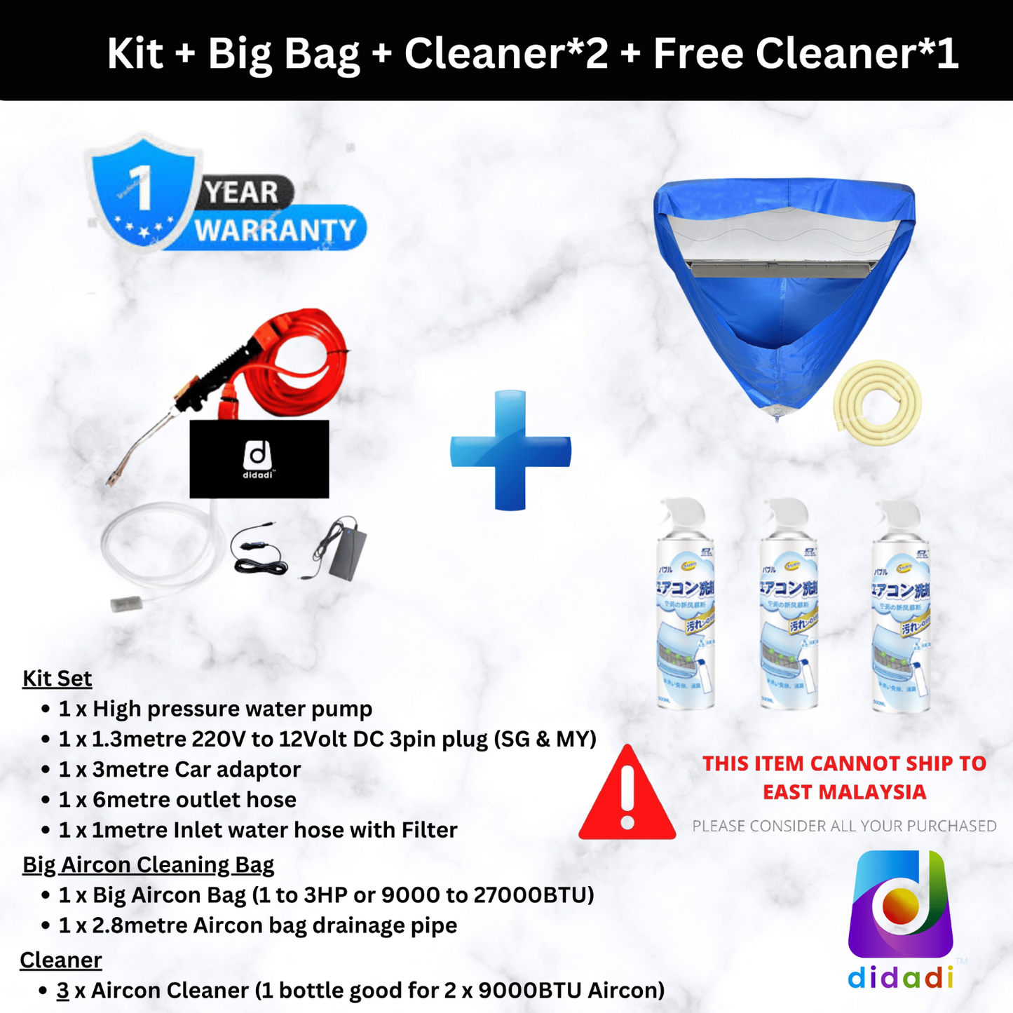 Aircon & Car Cleaning kit set